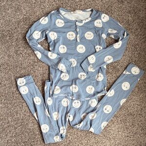 Cozy Smiley Kids Pajama Set in Blue